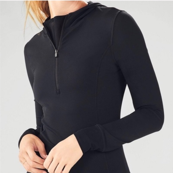 Nara Half Zip Hoodie - Black - Picture 1 of 3